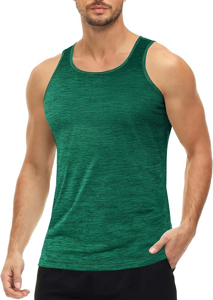 MAGCOMSEN Men's Tank Tops Quick Dry Workout Sleeveless Gym Muscle Shirts Athletic Bodybuilding Tee Shirt