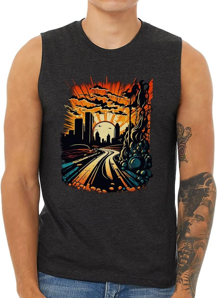 Skyline Men's Muscle Tank - Sunset Men's Sleeveless T-Shirt - Landscape Tank