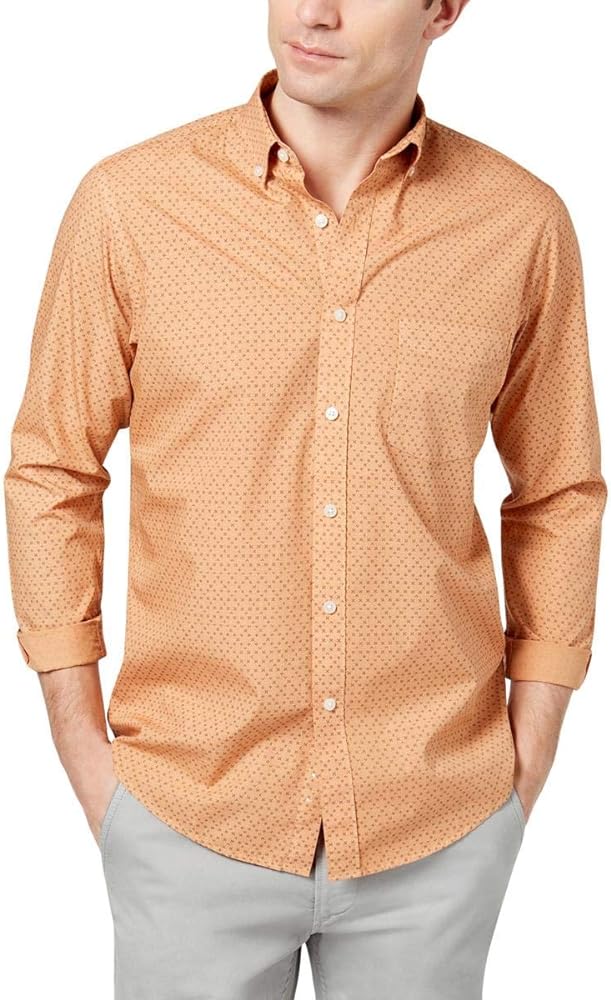 Club Room Mens Geo-Print Button Up Shirt