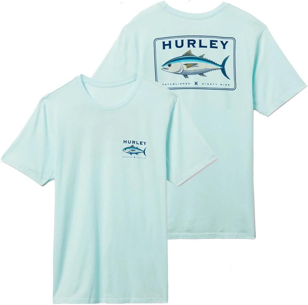 Hurley Fish in The Sea Short Sleeve Tee Teal Tinted MD