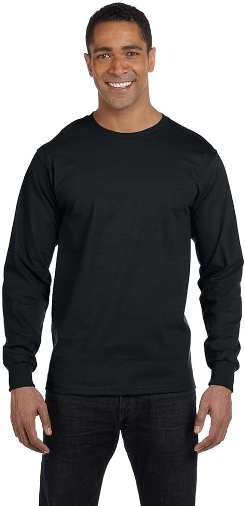 Gildan Activewear 50/50 Ultra Blend Long-Sleeve Tee Shirt, 3XL, Black