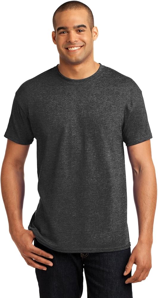 Hanes Mens ComfortBlend EcoSmart 50/50 Cotton/Poly T-Shirt, 3XL, Charcoal Hthr