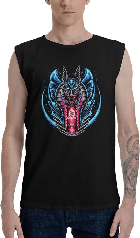 Anubis Head Logo Tank Tops Man Muscle Tee Sleeveless Shirt