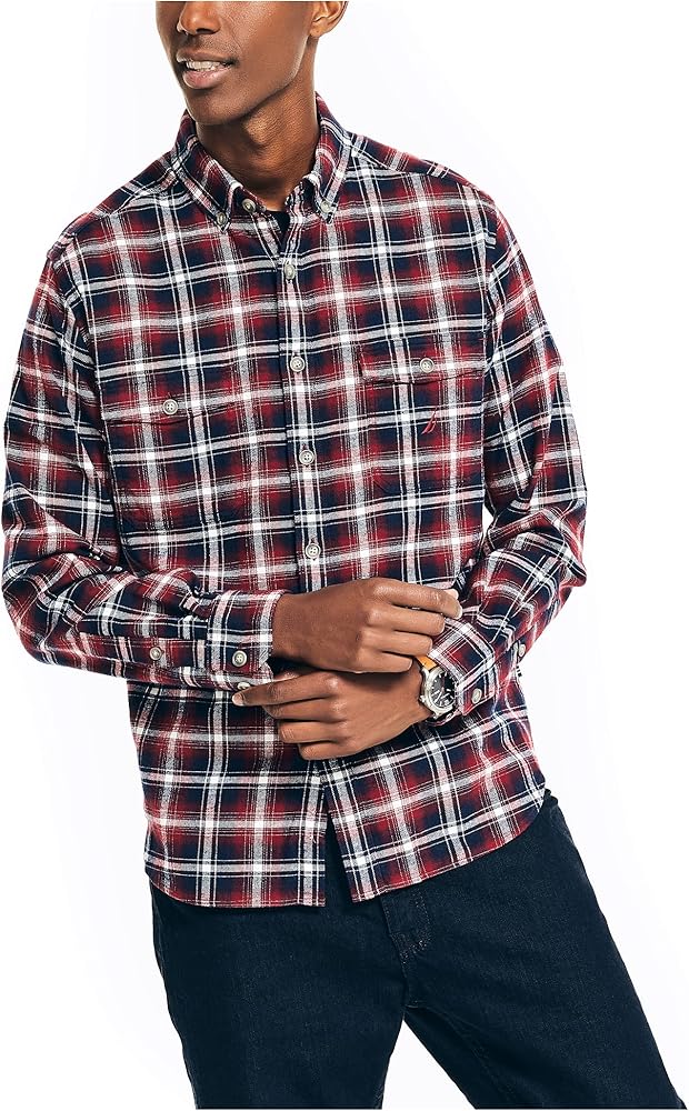 Nautica Men's Sustainably Crafted Flannel Plaid Shirt