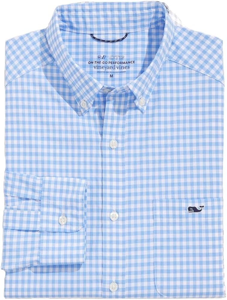 vineyard vines Men's On-The-go Nylon Gingham Shirt