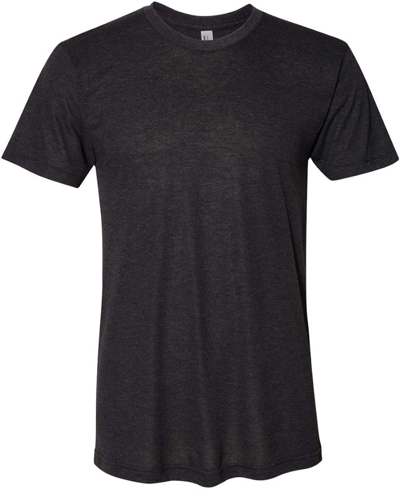 American Apparel Unisex Triblend Short-Sleeve Track T-Shirt M TRI BLACK