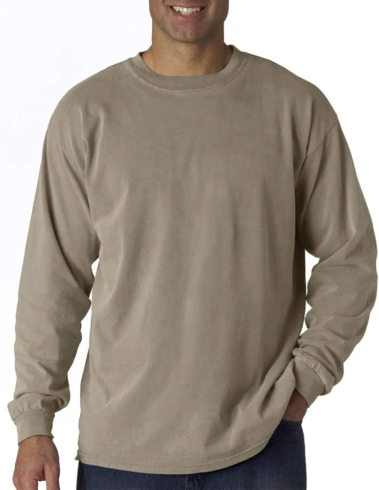 Comfort Colors Adult Long Sleeve Tee, Style 6014 (X-Large, Khaki)