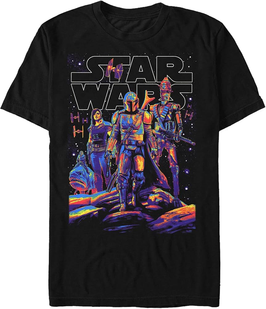 STAR WARS Big & Tall Mandalorian Light It Up Men's Tops Short Sleeve Tee Shirt