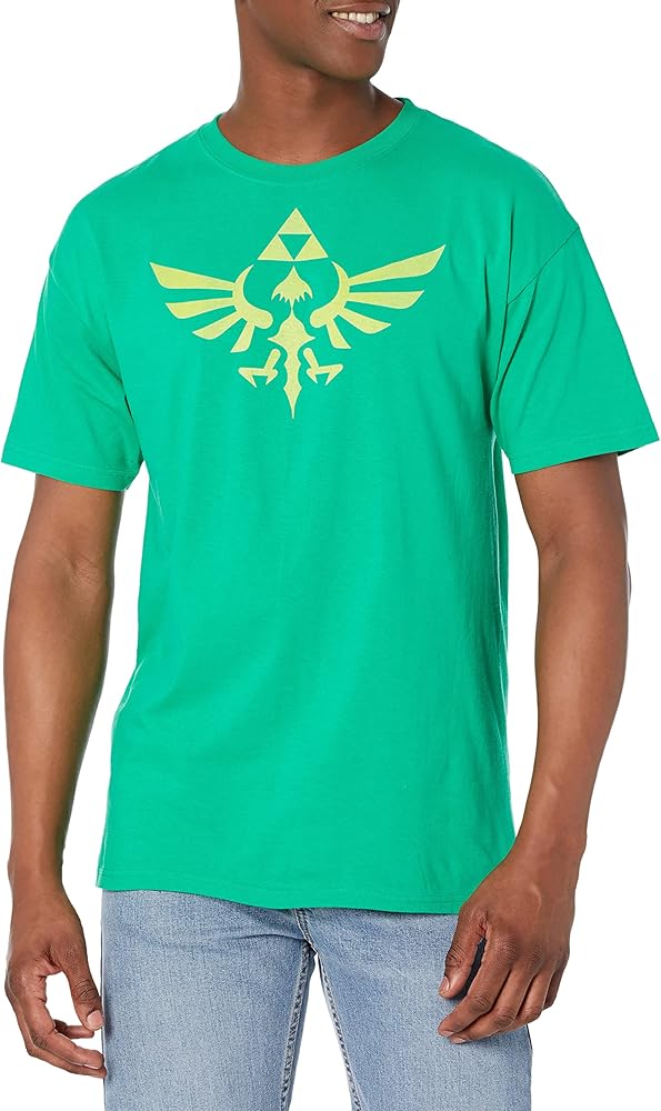 Nintendo Mens Legend of Zelda Triumphant Triforce T-Shirt, Kelly, Large US