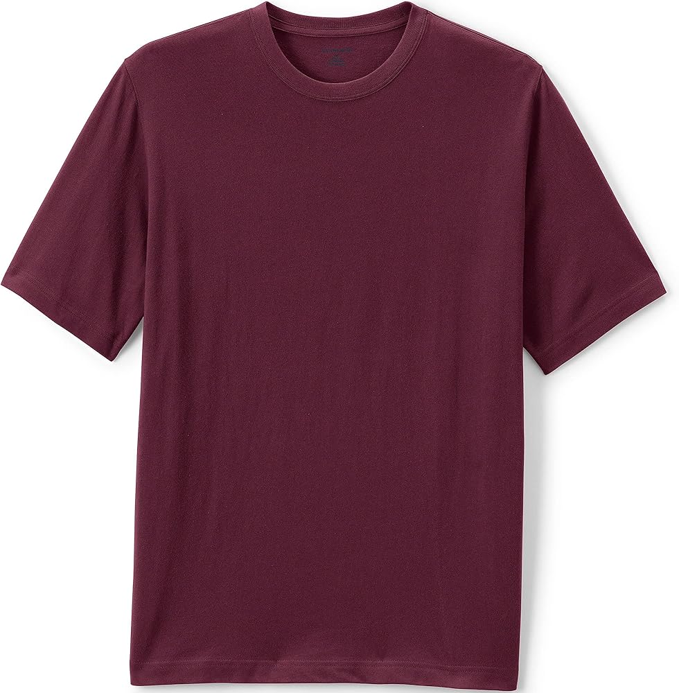 Lands' End School Uniform Men's Short Sleeve Essential T-Shirt Large Burgundy