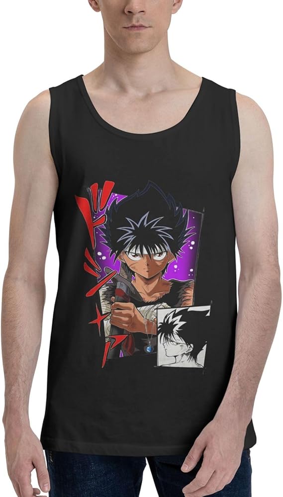 Anime Tank Top Shirt Yuyu Hakusho Hiei Man's Summer Sleeveless Shirts Fashion Vest