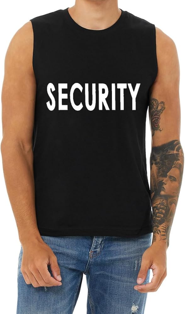 Bouncer Security T-Shirt Sleeveless Muscle Tee Mens Tank Tops