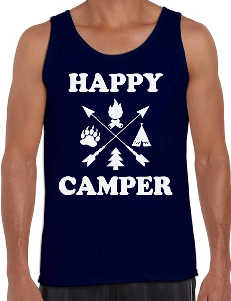 Awkward Styles Happy Camper Men's Tank Top Outdoor T-Shirt for Him Happy Camper Tops