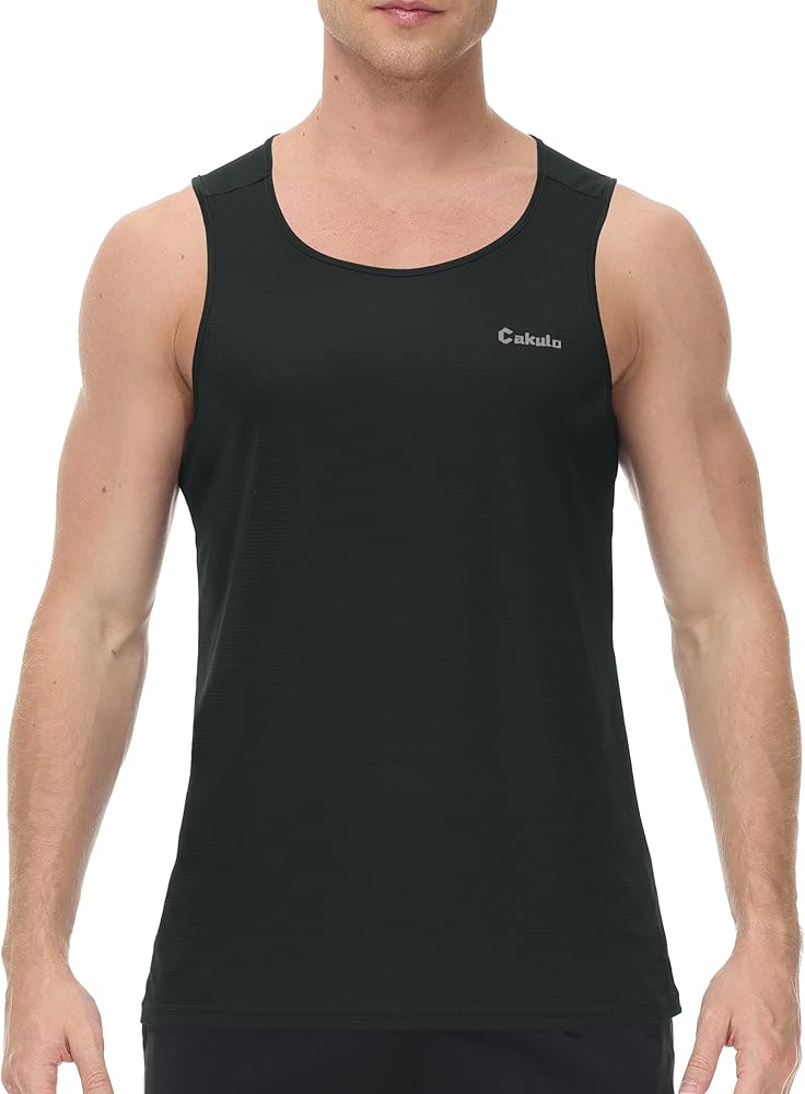 Cakulo Men's Neon Tank Tops Workout Gym Athletic Swim Beach Tops Big and Tall Quick Dry Marathon Muscle Sleeveless Shirts