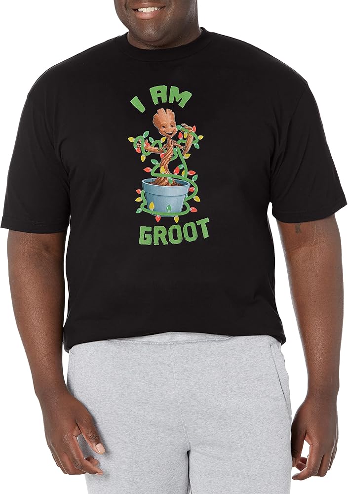 Marvel Classic Holiday Groot Men's Tops Short Sleeve Tee Shirt