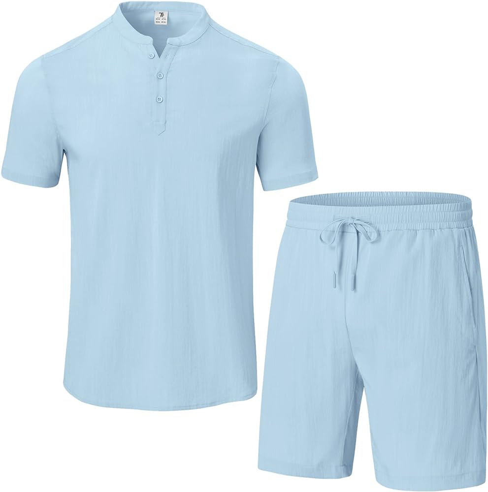 Rdruko Men's 2 Piece Outfits Beach Vacation Casual Summer Matching Set Resort Wear