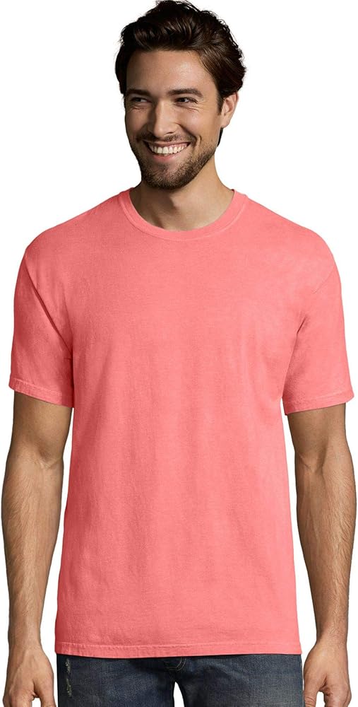 Men's 5.5 oz., 100% Ringspun Cotton Garment-Dyed T-Shirt L CORAL CRAZE