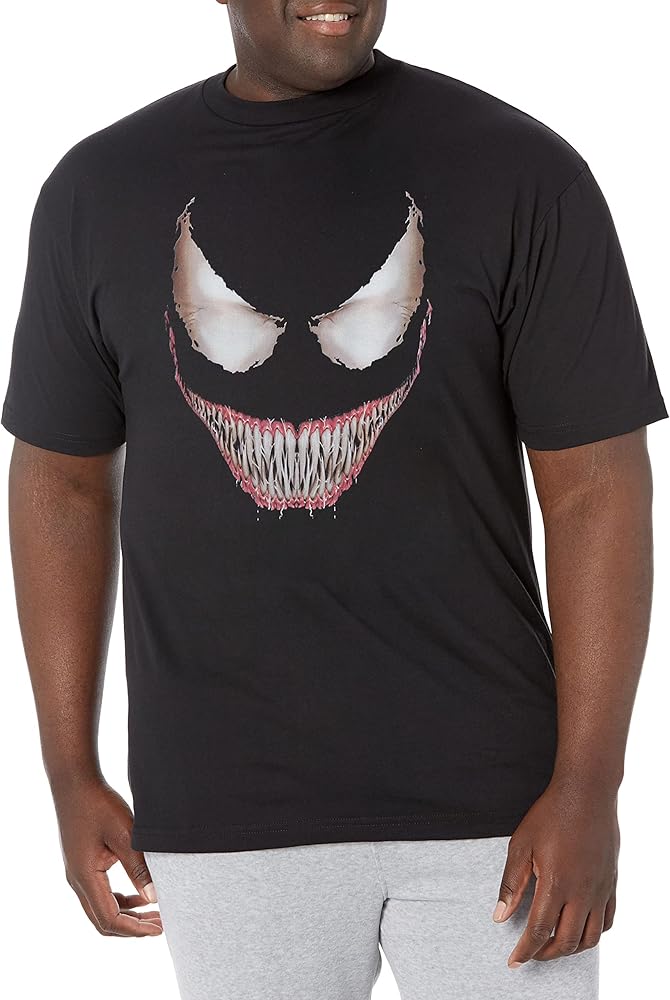 Marvel Big & Tall Classic Venom Face Men's Tops Short Sleeve Tee Shirt