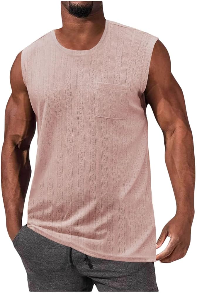 Mens Tank Top Knitted Fitness Vest Slim Vertical Stripes Fashion Sportswear Breathable Training Black Shirts for Men