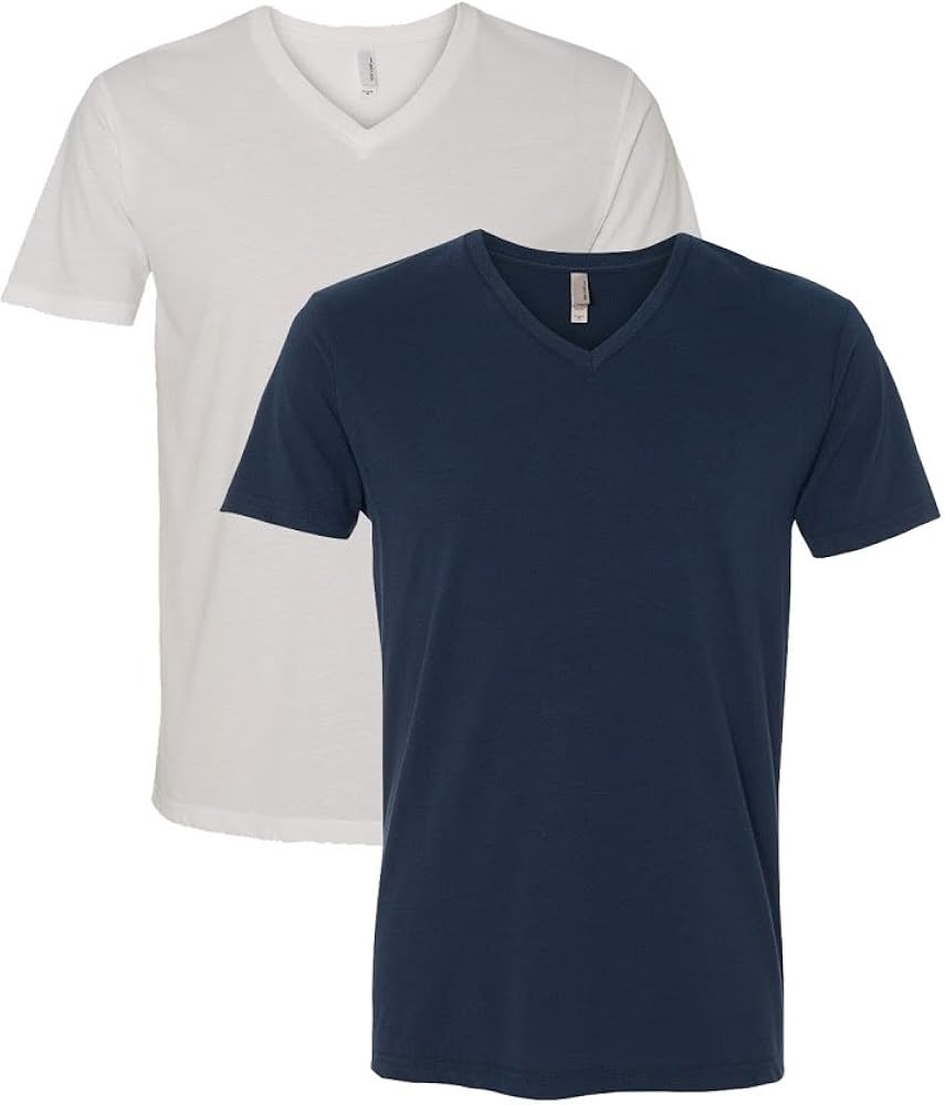 Next Level Apparel 6440 Mens Premium Fitted Sueded V-Neck Tee -2 Pack