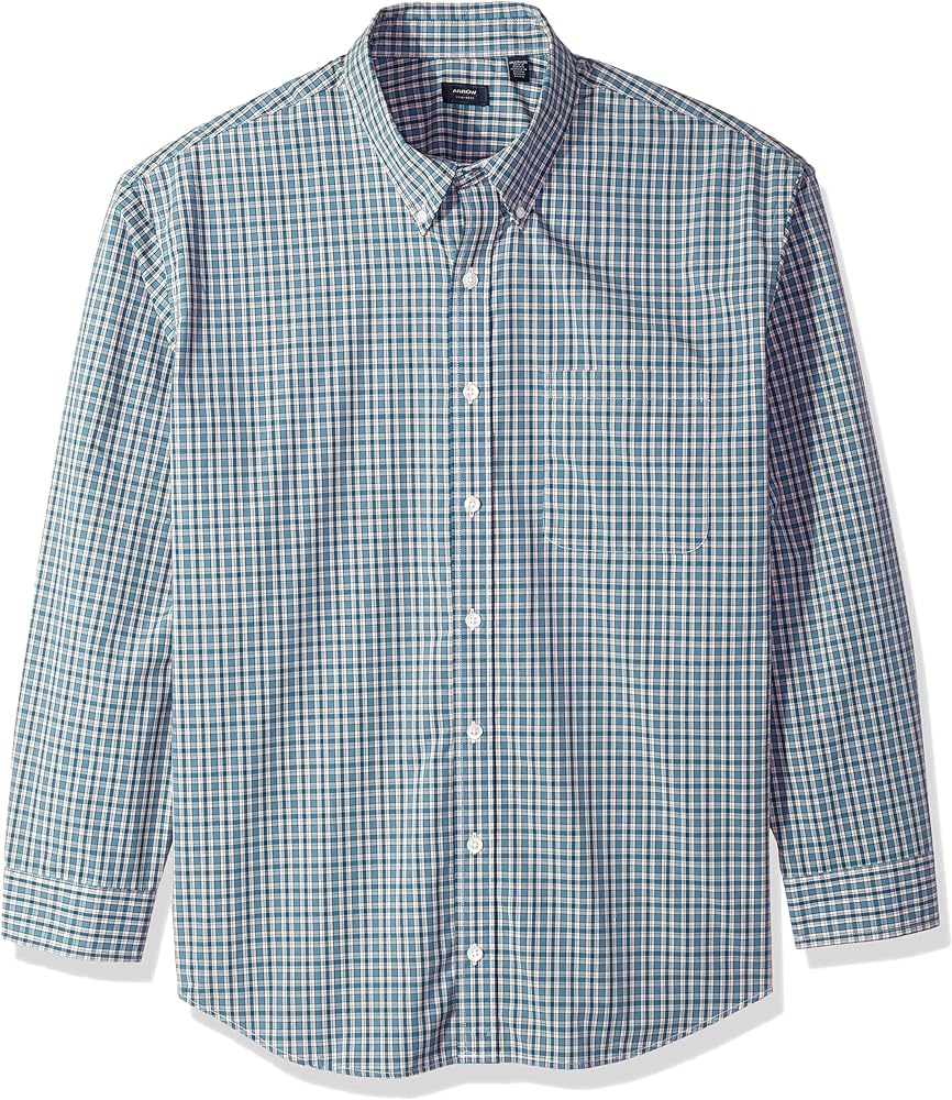 Arrow 1851 Men's Hamilton Poplins Long Sleeve Button Down Plaid Shirt