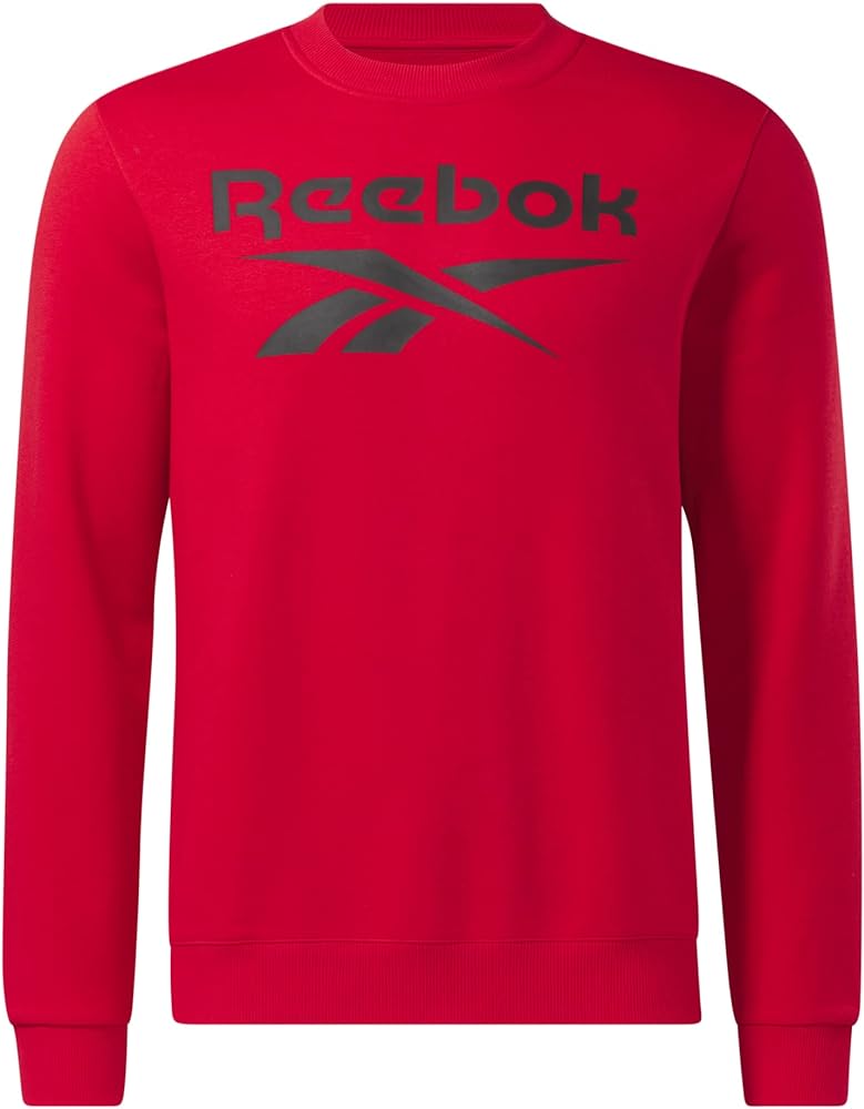 Reebok Men's Identity Fleece Stacked Logo Crewneck Sweatshirt