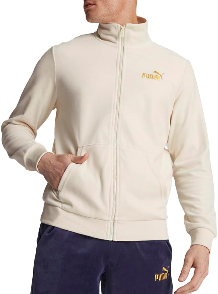 PUMA Men's Gold Trimmed Velour Track Jacket