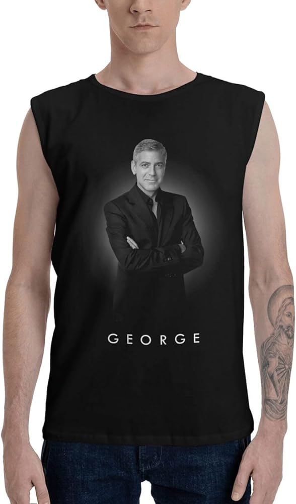 George Clooney Tank Top Man's Casual Cotton Vest Summer O-Neck Sleeveless T-Shirts