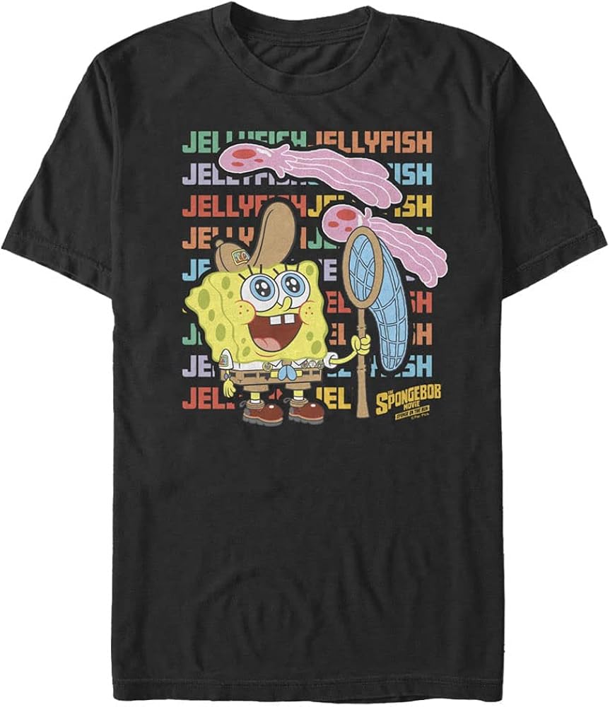 Nickelodeon Men's Big & Tall Jellyfishing Stack T-Shirt