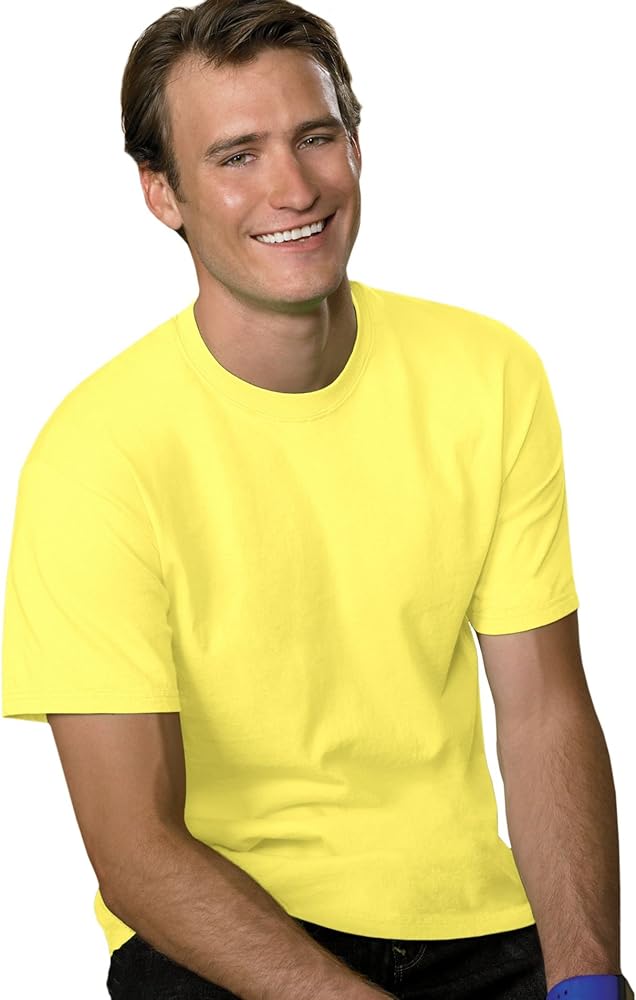 Hanes Men's TAGLESS® ComfortSoft® Crewneck T-Shirt yellow Size 2XL