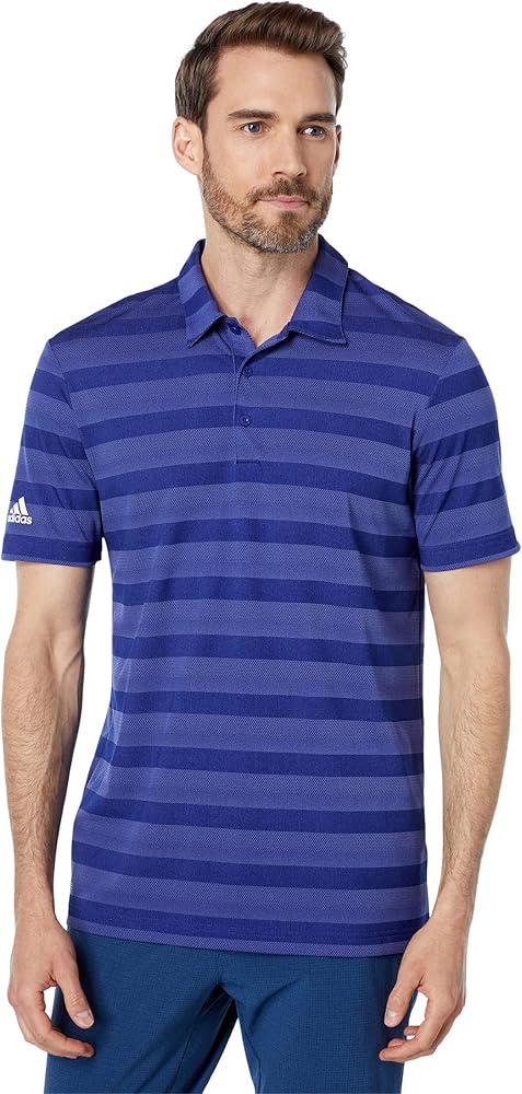 adidas Men's Two Color Stripe Golf Polo Shirt