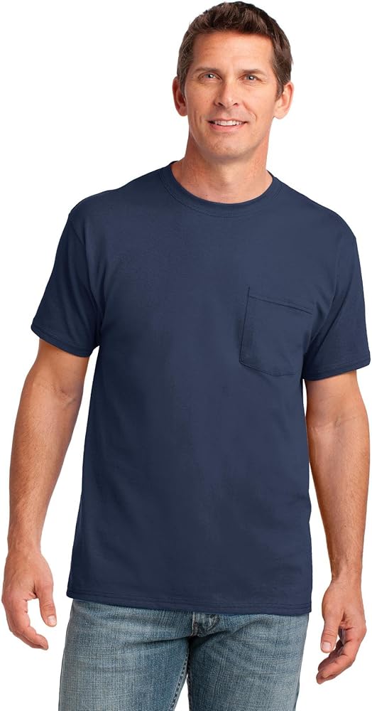 Port & Company Men's 54 oz 100% Cotton Pocket T Shirt