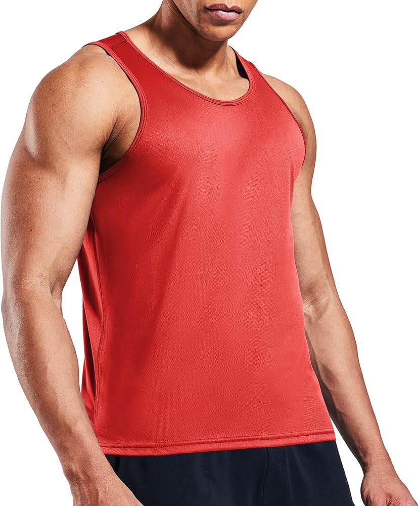 Haimont Men's Quick Dry Tank Tops Athletic Gym Sports Sleeveless Shirts for Running Workout Recycled Polyester Muscle Tee