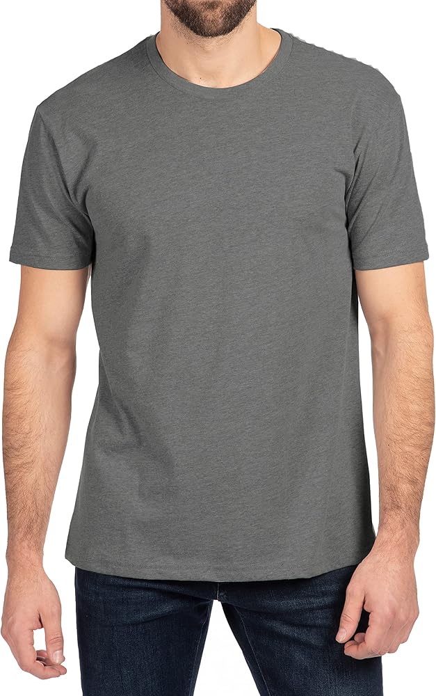 Next Level Apparel Men's Premium Fitted CVC T-Shirt (6210), Dark Heather Gray, Small