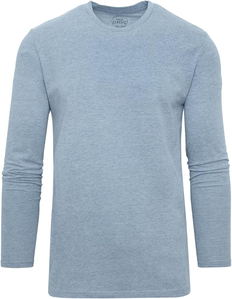 True Classic Long Sleeve Crew Shirt for Men. Premium Fitted Mens Crew Neck Shirt for Men.