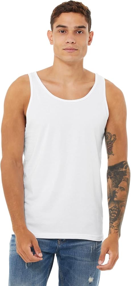 Bella + Canvas Unisex Jersey Tank L WHITE