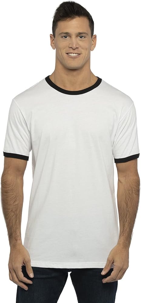 Next Level Unisex Ringer T-Shirt S WHITE/ BLACK