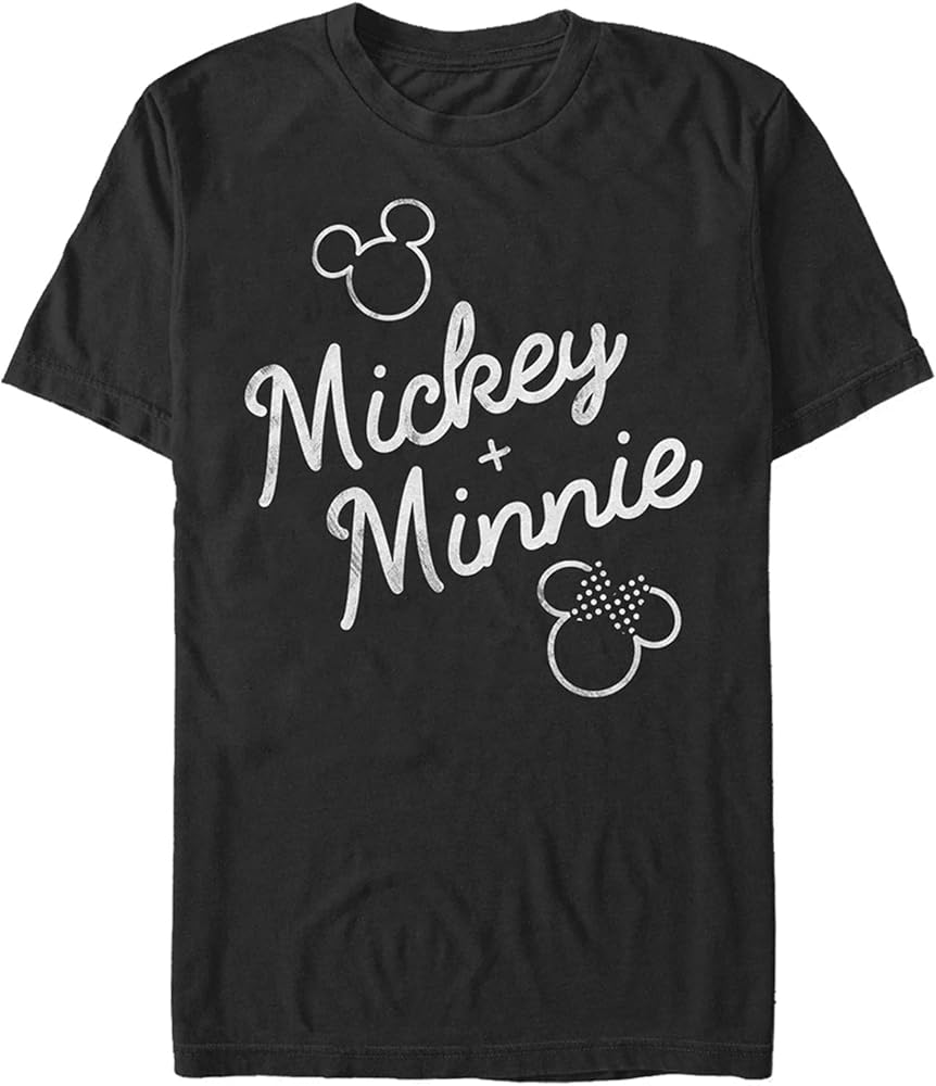 Disney Big Classic Mickey Signed Together Men's Tops Short Sleeve Tee Shirt, Black, 4X-Large Tall