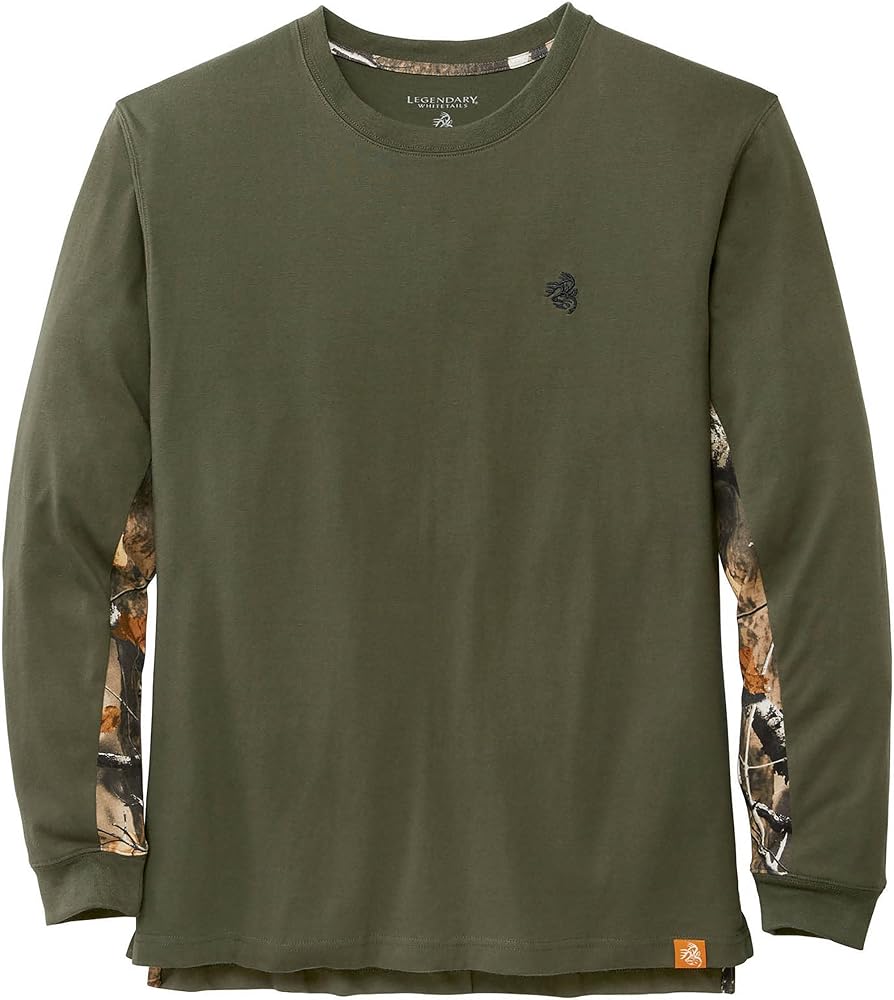 Legendary Whitetails Men's Backcountry Long Sleeve Camo T-shirt - Casual Crewneck Pullover Regular Fit