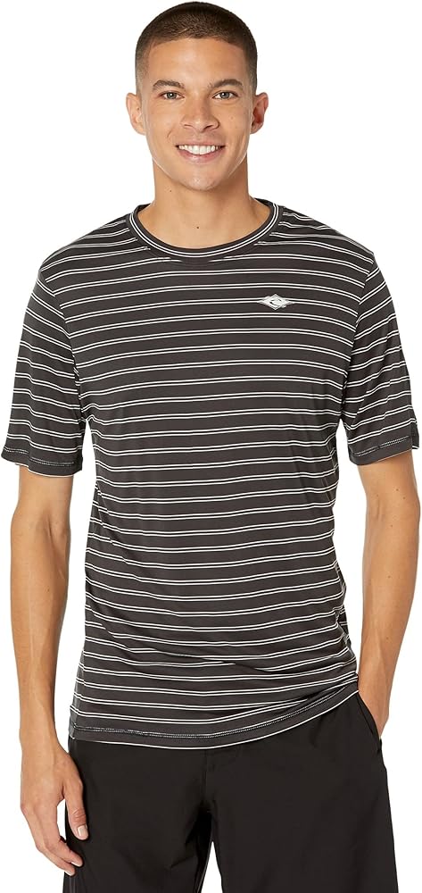 Rip Curl Plain Stripe Short Sleeve UV Black LG