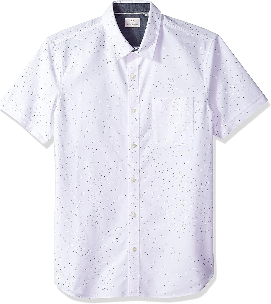 AG Adriano Goldschmied Men's Pearson Short Sleeve Print Button Down Shirt