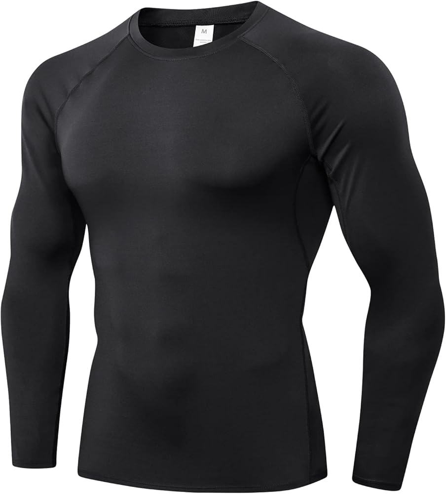 1/3 Pack Mens Compression Shirts Athletic Long Sleeve Sports Running Tops Workout Baselayer Undershirts