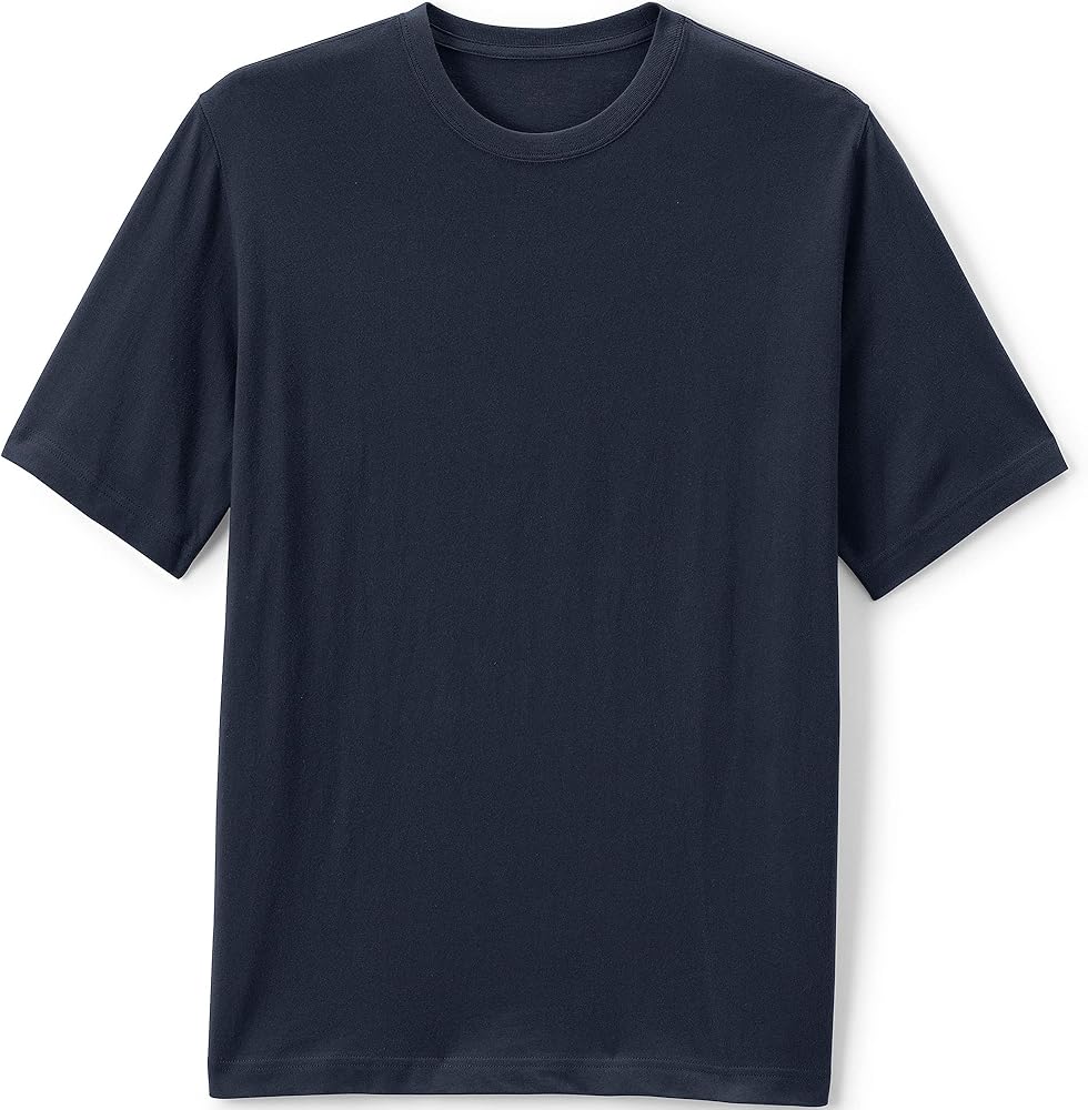 Lands' End School Uniform Men's Short Sleeve Essential T-Shirt Medium Classic Navy