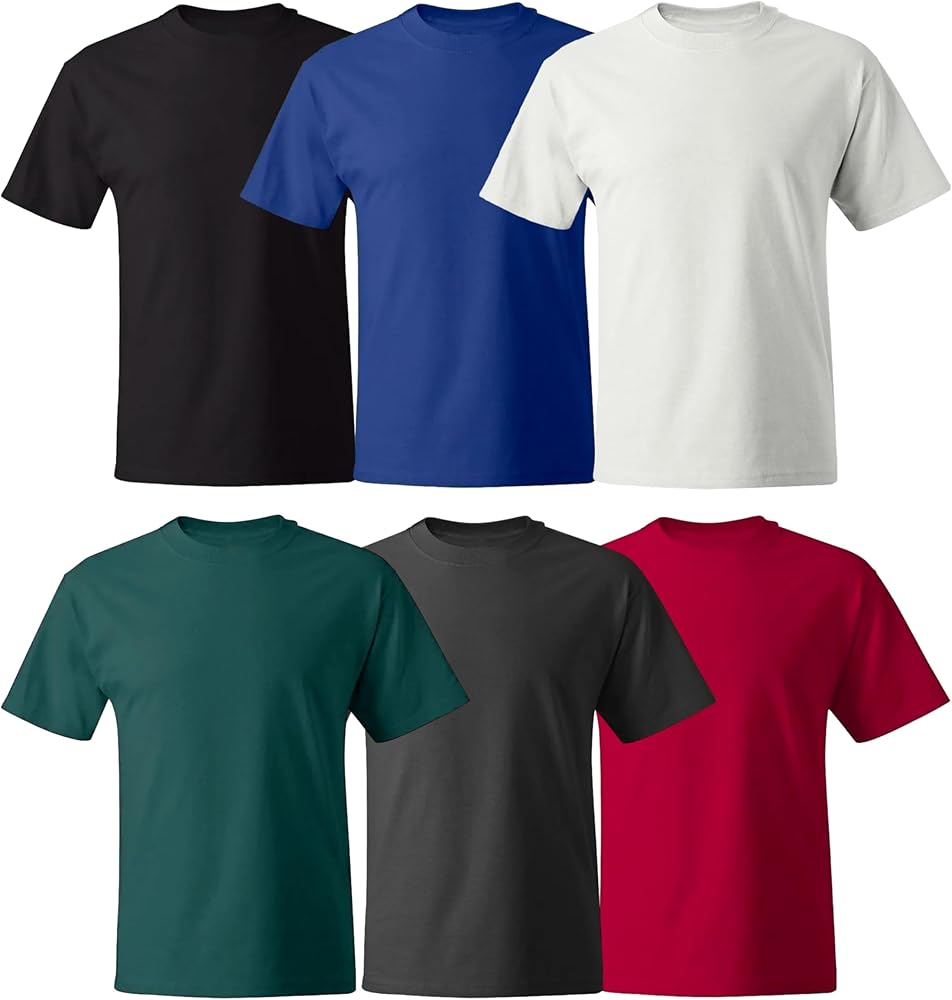 Multipack Men's Short Sleeve Crewneck T-Shirt 518T Midweight Tees Plus and Tall Sizes 3|6|8|10 PK Make Your Own Color Set!