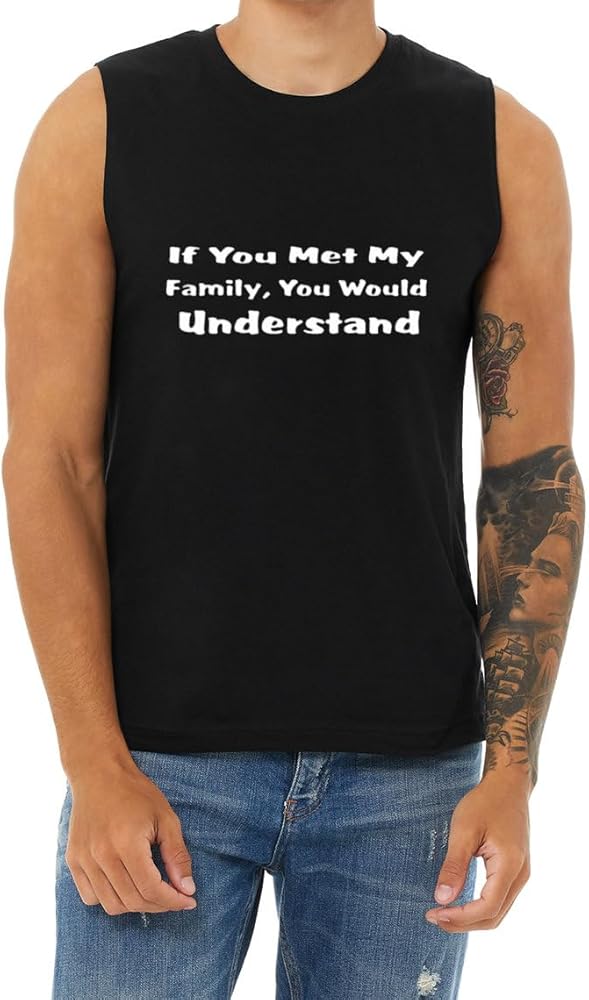 Crazy Family Funny T-Shirt Sleeveless Muscle Tee Mens Tank Tops