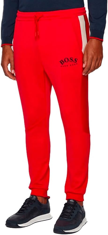 Hugo Boss Mens Hadiko 3 Pocket Fleece Sweatpants Joggers Slim Fit 50482684 (US, Alpha, Large, Regular, Regular, Bright Red)