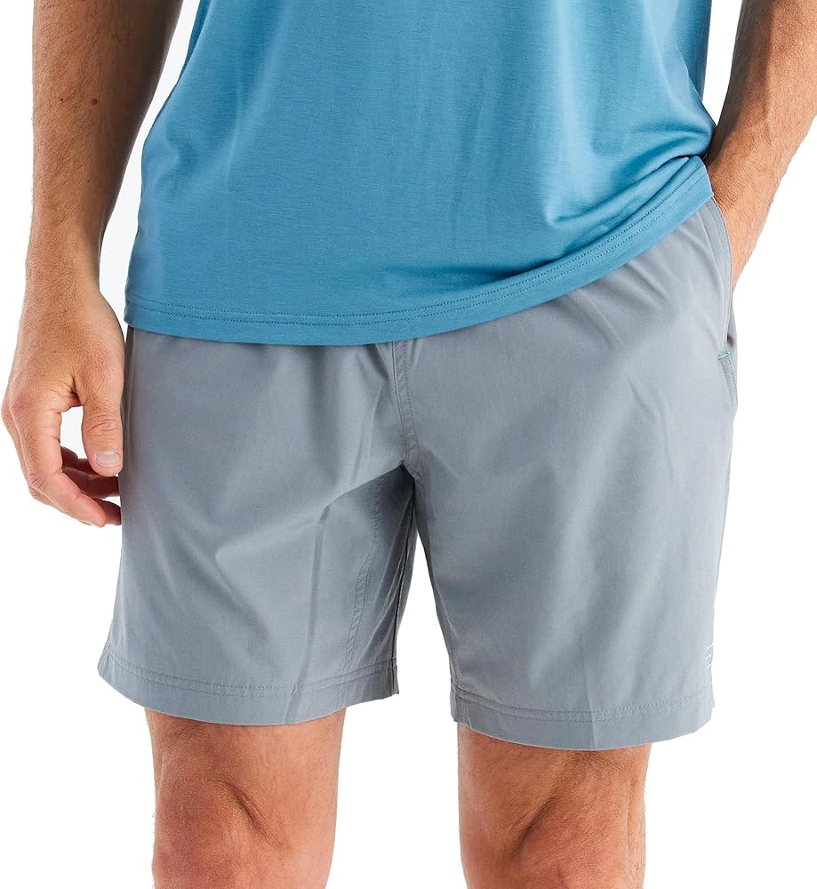 Free Fly Men's Lined Breeze Short 7" Inseam quick-dry Moisture-Wicking Shorts with Boxer Brief Liner Sun Protection UPF 50+