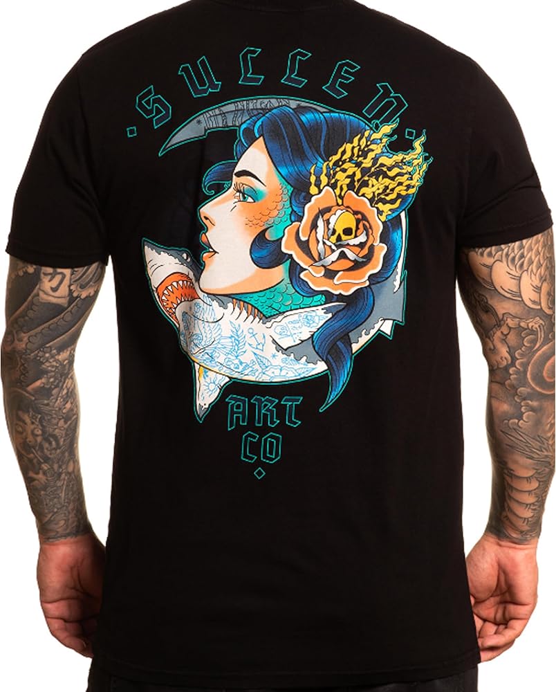 Sullen Men's Siren Shark Capsule Tattoo Lifestyle Graphic Premium Short Sleeve Tee