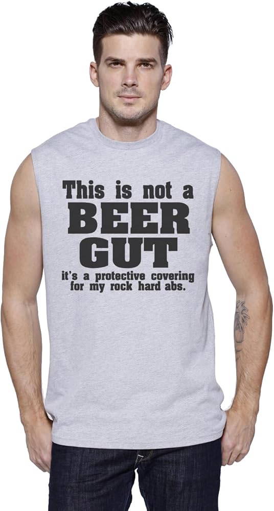 Beer Belly Funny T-Shirt Sleeveless Muscle Tee Tank Top Mens