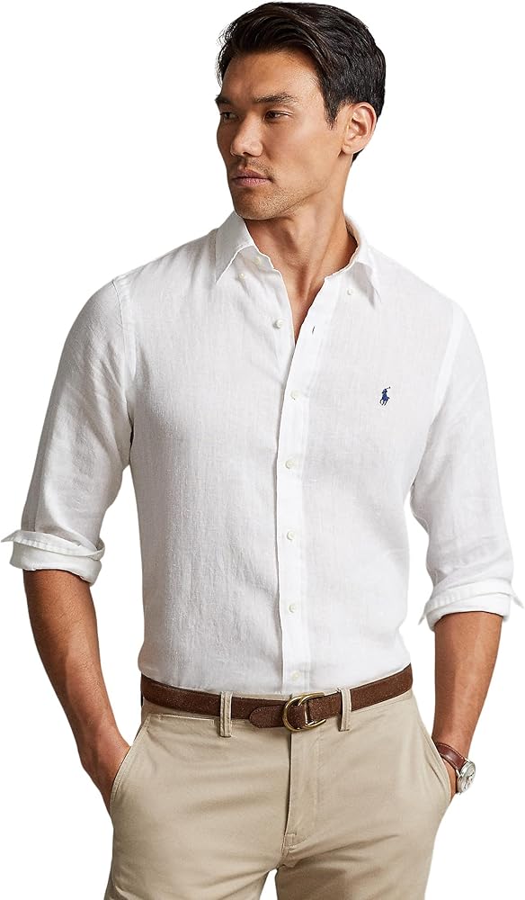 Polo Ralph Lauren Mens Linen Long Sleeve Shirt